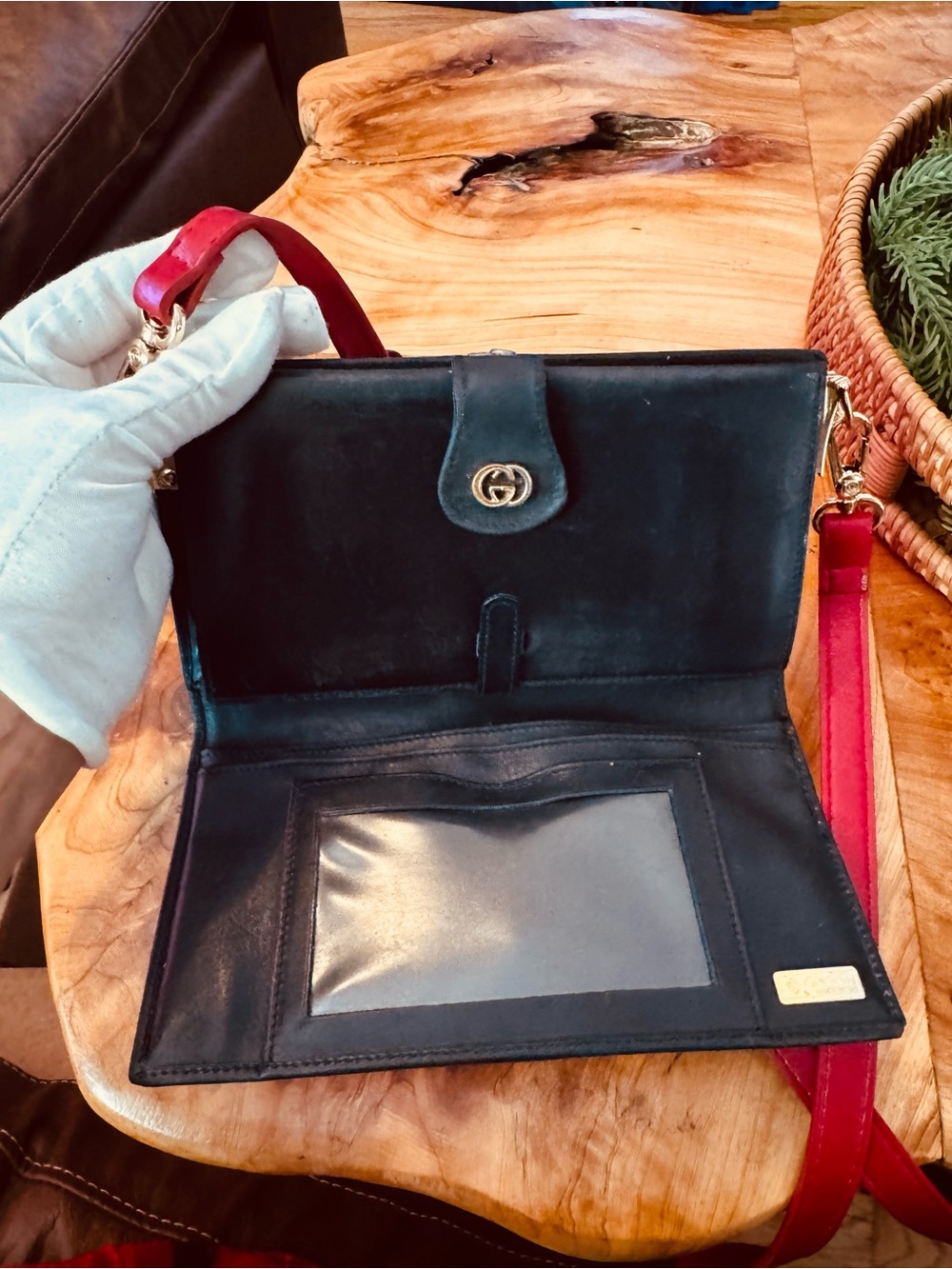 GUCCI Micro GG Logo Webbing PVC Leather Long Bifold Wallet/converted Crossbody - Picture 7 of 17